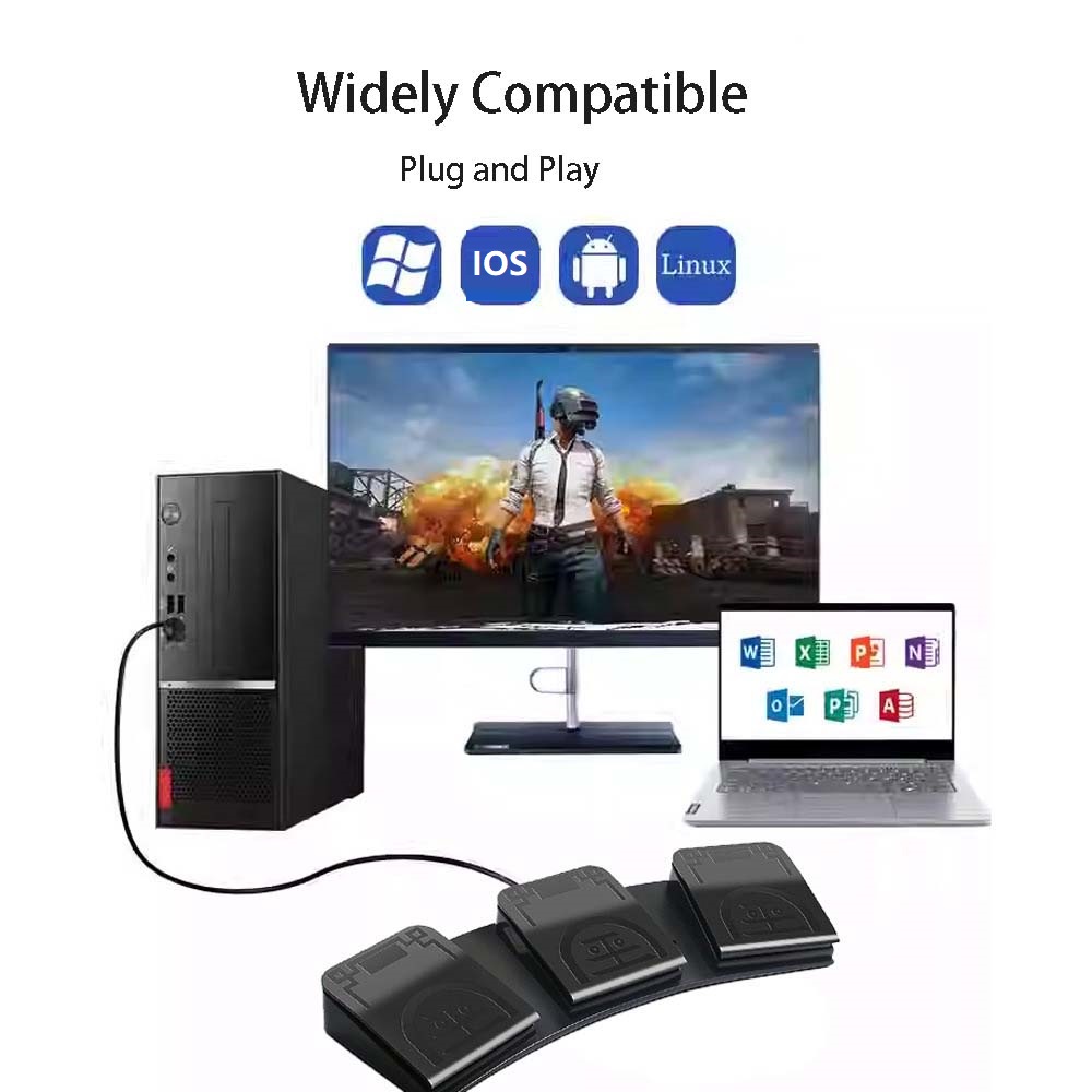 Usb Foot Pedal Gaming - Pedal de Controle MIDI USB para