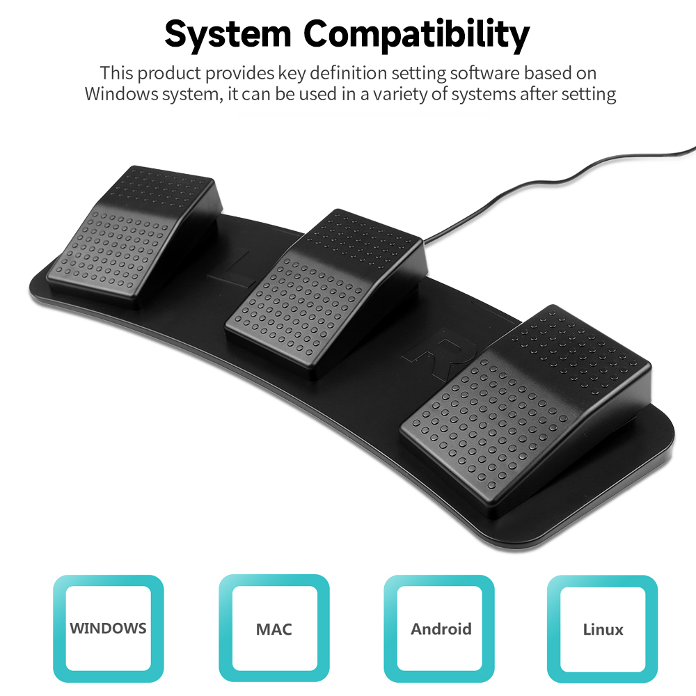 Multifuncional USB Triple Foot - Usb Foot Pedal Gaming avaliação e preço